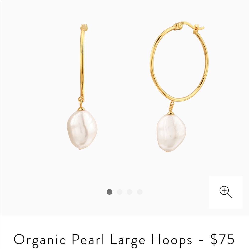 Mejuri large pearl hoops